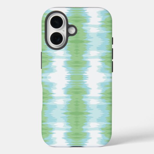 Coques Case-Mate iPhone Shimmer Ikat en vert et aquarelle (Verso)