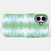 Coques Case-Mate iPhone Shimmer Ikat en vert et aquarelle (Verso (horizontal))