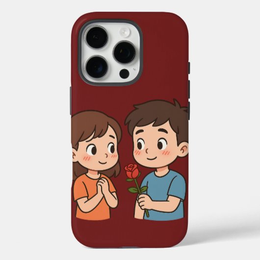 Coques Case-Mate iPhone Shy Love Moment 💕 | Cute Cartoon (Verso)