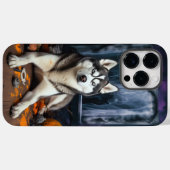 Coques Case-Mate iPhone Sibérie Husky Citrouille Halloween effrayant (Verso (horizontal))