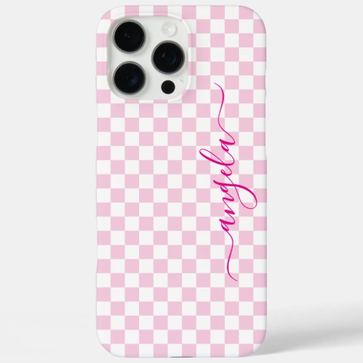 Coques Case-Mate iPhone Signature carreaux rose pâle (Verso)