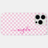 Coques Case-Mate iPhone Signature carreaux rose pâle (Verso (horizontal))