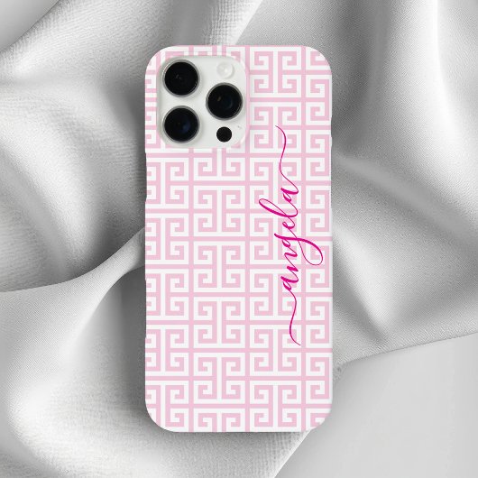 Coques Case-Mate iPhone Signature clé grecque rose pâle