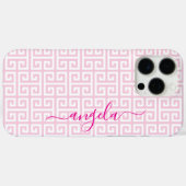 Coques Case-Mate iPhone Signature clé grecque rose pâle (Verso (horizontal))
