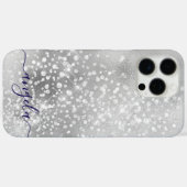 Coques Case-Mate iPhone Signature de glamme d'argent pâle (Verso (horizontal))