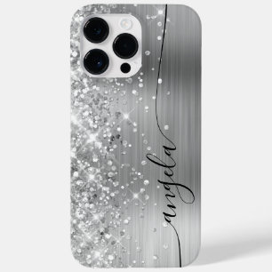 Coque Pour Pour iPhone 14 Pro Max Signature de glamour en argent