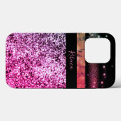 Coques Case-Mate iPhone Signature de luxe chic rose pourpre Gitter (Verso (horizontal))