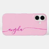 Coques Case-Mate iPhone Signature de verre rose chaud (Verso (horizontal))