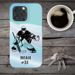 Case-Mate iPhone Case Signature du gardien des objectifs de hockey sur g<br><div class="desc">Ce coque iphone à thème de hockey sur glace est parfait pour votre athlète de niveau secondaire ou collégial! Personnalisez-le avec le nom et le numéro du joueur désiré et offrez-le comme cadeau unique et mémorable.</div>