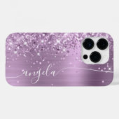 Coques Case-Mate iPhone Signature du glamour Lilac Glittery (Verso (horizontal))