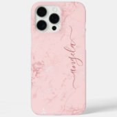 Coques Case-Mate iPhone Signature en marbre rose vif (Verso)