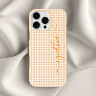 Coques iPhone 16 Pro Max Signature Gingham Petite Pêche