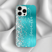 Signature girly Aqua Blue Métallisé Paillettes Arg