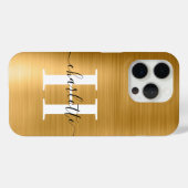 Coques Case-Mate iPhone Signature moderne Monogramme Gold Foil (Verso (horizontal))