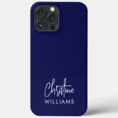 Coques Case-Mate iPhone Signature Monogramme manuscrit bleu (Verso)