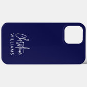 Coques Case-Mate iPhone Signature Monogramme manuscrit bleu (Verso (horizontal))