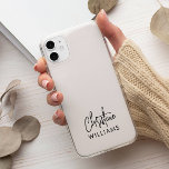 Case-Mate iPhone Case Signature Monogramme manuscrit Script Blu rose<br><div class="desc">Élégant étui de téléphone monogramme personnalisé moderne avec une typographie de signature minimaliste moderne jumelée avec police sans-serif en noir minimal sur un arrière - plan rose vif. Faites-le vous-même en ajoutant votre propre nom monographique et votre texte côté colonne vertébrale pour créer un design aussi unique que vous êtes....</div>