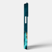 Coques Case-Mate iPhone Signature personnalisée Turquoise Blue Gold Agate (Verso / Droite)