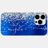 Coques Case-Mate iPhone Signature Royal Blue and Silver Glitam (Verso (horizontal))