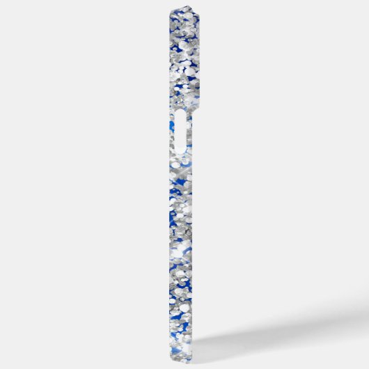 Coques Case-Mate iPhone Signature Royal Blue and Silver Glitam (Verso / Droite)