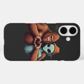 Coques Case-Mate iPhone signe de la main de l'amour de Sasquatch bigfoot e (Verso (horizontal))