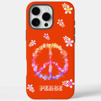 Signe de paix avec des fleurs colorées, Cas person