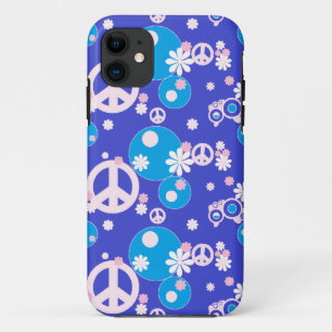 Etui iPhone Case-Mate signe de paix bleu