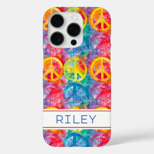 Coques iPhone 16 Pro Signe de paix hippie rétro personnalisé