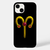 Coques Case-Mate iPhone SIGNE D'OR ZODIAC ARIES, Rouge Ruby Noir (Verso)
