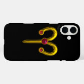 Coques Case-Mate iPhone SIGNE D'OR ZODIAC ARIES, Rouge Ruby Noir (Verso (horizontal))
