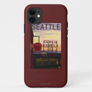 Case-Mate iPhone Case Signe du marché d'endroit de SeattlePike et vue d