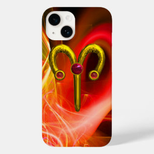 Coques Pour iPhone Signe du zodiaque ARIES en OR, Tourbillons fractal