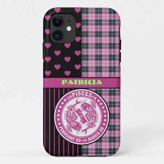 Coques Case-Mate iPhone Signe personnalisé de zodiaque de Poissons (Dos)