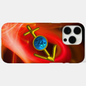 Coques Case-Mate iPhone SIGNE ZODIAC SAGITTARIUS, Flacons Fractales Jaunes (Verso (horizontal))