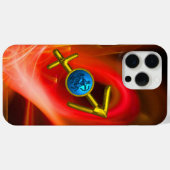 Coques Case-Mate iPhone SIGNE ZODIAC SAGITTARIUS, Flacons Fractales Jaunes (Verso (horizontal))