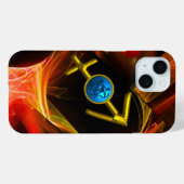Coques Case-Mate iPhone SIGNE ZODIAC SAGITTARIUS, Flacons Fractales Jaunes (Verso (horizontal))