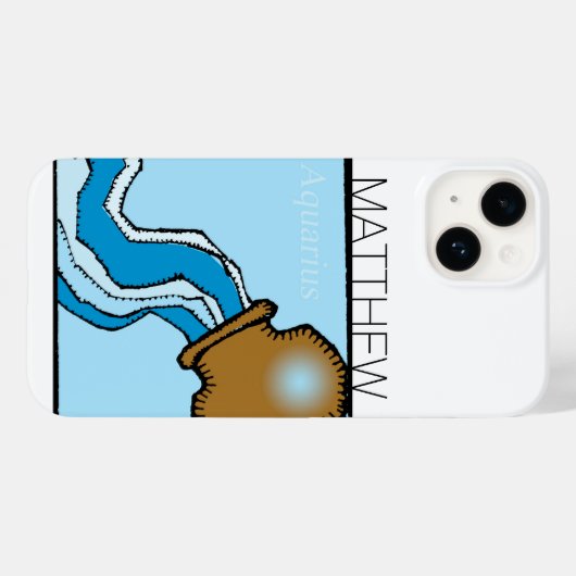 Coques Case-Mate iPhone SIGNE Zodiaque Aquarius personnalisé Anniversaire  (Verso (horizontal))