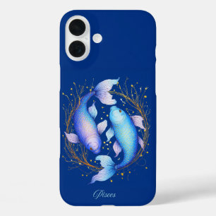 Coques iPhone 16 Plus Signe Zodiaque Pisces, Deux Poissons Koi Gracieux