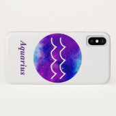 Coques Case-Mate iPhone SIGNE Zodiaque tendance Aquarius Nebula violette (Dos (Horizontal))