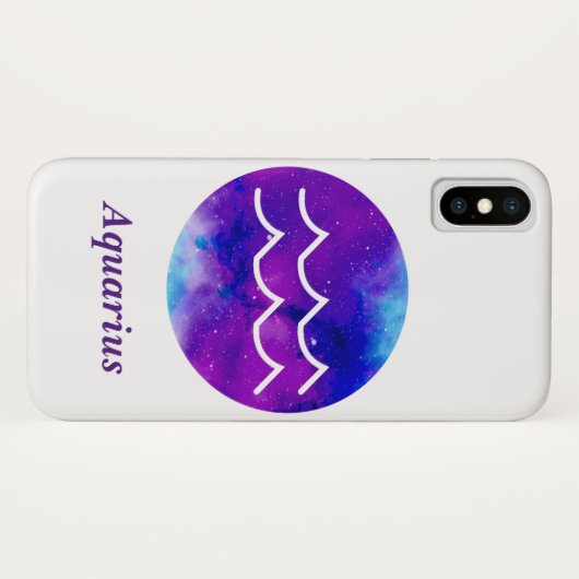 Coques Case-Mate iPhone SIGNE Zodiaque tendance Aquarius Nebula violette (Dos (Horizontal))