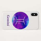Coques Case-Mate iPhone SIGNE Zodiaque tendance Gemini Nebula violette (Dos (Horizontal))