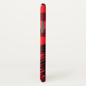 Coques Case-Mate iPhone Silhouette À feuillage persistant rouge (Dos/Droite)