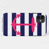 Coques Case-Mate iPhone Silhouette Ancre rose (Dos (Horizontal))