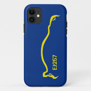Coque iPhone 11 Silhouette bleue/jaune de STI "EJ257"