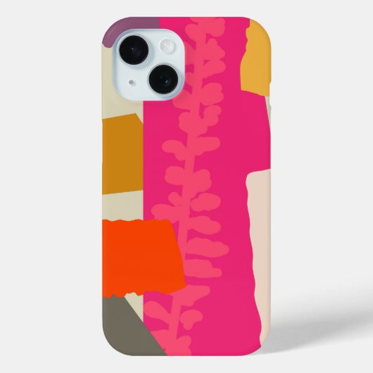 Coques Case-Mate iPhone Silhouette botanique moderne Blocs de couleurs art (Verso)