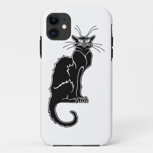 Coques Case-Mate iPhone silhouette d'animal chat noir (Dos)