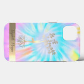 Coques Case-Mate iPhone Silhouette d'arbre doré, professeur de yoga Tie-Dy (Verso (horizontal))