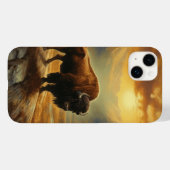Coques Case-Mate iPhone Silhouette de Bison de Buffalo au Coucher du Solei (Verso (horizontal))
