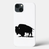 Coques Case-Mate iPhone Silhouette de buffle noir et blanc (Verso)