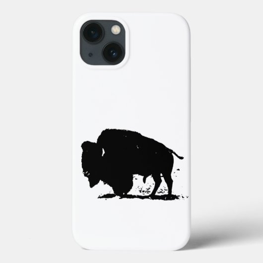 Coques Case-Mate iPhone Silhouette de buffle noir et blanc (Verso)
